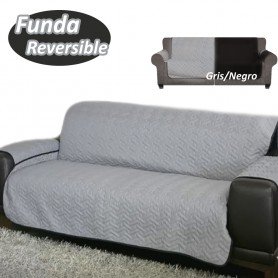Couch Cover Funda Reversible de Sofá Gris/Negro  - LA TIENDA EN CASA - TELETIENDA - TELETIENDA EN CASA
